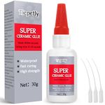 30g Ceramic Glue Fast Dry, Ceramic Glue Repair for Pottery, Super Glue All Purpose, Bonding for Glass, Wood, Ceramics, Metal, Plastic, Waterproof and Heat-Resistant (ceramic)