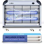 Bug Zapper & Electric Indoor Insect Killer by LiBa - Mosquito, Bug, Fly & Other Pests Killer - Powerful 2800V Grid 20W Bulbs - Free 2-Pack Replacement Bulbs Included - Indoor Use Only