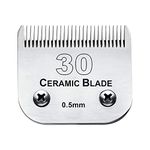 Detachable Pet Dog Clipper Blades, Compatible with Andis,Most Oster A5, Wahl KM Series Pet Clippers,Ceramic Blade & Stainless Steel Blade（#30 Blade 1/50-Inch 0.5MM Cut Length）