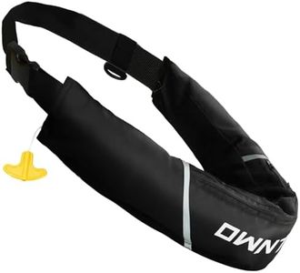 Owntop Inflatable Swim Jacket for Adults, Low Profile Manual Inflate Belt Pack, Buoyancy Aids Swim Vest Waist for Kayak, Fishing, Paddle Sports, Black