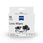 ZEISS Lens Wipes 60 Count- Pack of 1| Lens Cleaner - Perfect for Spectacles, Eyeglasses, Sunglasses, Camera Lenses, Binoculars and all other lenses