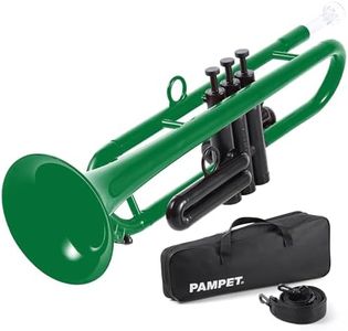 PAMPET Professional Plastic Bb Trumpet Student Trumpet Set for Student Beginner With 7C Mouthpiece and 3C Mouthpiece Bb Trumpet Instrument Green