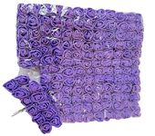 creative balloons Purple Foam Roses with Stem Lace Edge 144 Pcs Fake Flowers Artificial Roses for Decoration DIY Crafts Rose Bouquet Flower Buds Wedding Party Foam Rose Garland Pack of 1