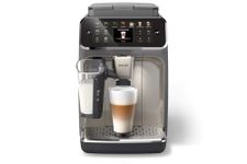 PHILIPS 4400 Series Fully Automatic Espresso Machine, LatteGo Milk System, Integrated Grinder, 12 Hot & Iced Coffee Pre-Sets, Quick Start, SilentBrew, 15-Bar Pressure, Black Chrome (EP4444/90)