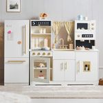 Tiny Land Wooden Play Kitchen & Fridge Set for Kids – Pretend Toy