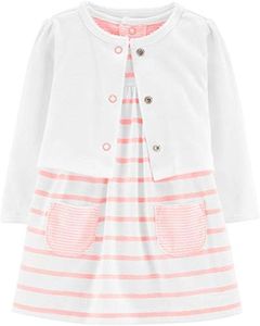 Carter's Baby Girls' 2-Piece Bodysuit Dress and Cardigan Sets