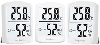 hoyiours Room Thermometer Digital Indoor Hygrometer, Room Thermometer Temperature Monitor, 3 Pack Thermo-Hygrometer, White