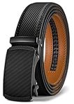 BULLIANT Men's Belt, Leather Ratchet Belt for Men Dress 1 3/8",Trim to Fit(Black-30-36" Waist Adjustable)