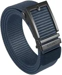 JUKMO Ratchet Belt for Men, Nylon Web Tactical Belt with Automatic Slide Buckle (Blue, Large-for Waist 42"-45"(Length 53"))