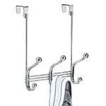 iDesign York Lyra Over Door 3-Hook Rack, Chrome