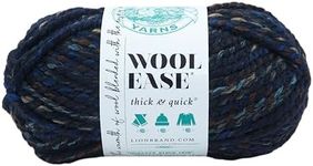 Lion Brand Yarn (1 Skein) Wool-Ease Thick & Quick Bulky Yarn, Night Shadow