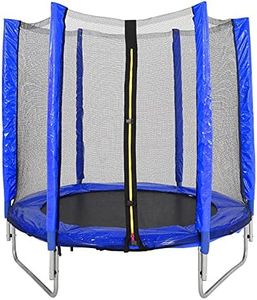 The Fellie 4.5ft/5ft Trampolines Children's Trampoline with Safety Enclosure Net Outdoor Garden Jumping Mat for Kids (Style B-5ft Blue)