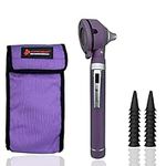 Cross Canada 11-085 Physician Fiber Optic LED Pocket Otoscope Diagnostic Set – Professional Otoscope for Physician, Medical Student, Nursing Student, Doctor, Nurse (Purple)