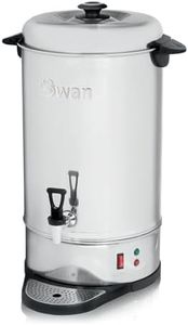 Swan 20L Tea Urn, Stainless Steel, Concealed Heating Element, Keep Hot Function, Drip-Free Tap, Ideal for Events and Catering, Stainless Steel, SWU20L