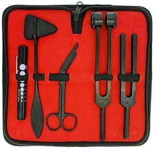 Limited Edition - Full Tactical Black - Grudge Style Set of 5 pcs Reflex Percussion Taylor Hammer + Penlight + Tuning Fork C 128 C 512 + Bandage Scissors 5.5"