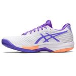 ASICS Women's SOLUTION SPEED FlyteFoam 2 Tennis Shoes, 7, WHITE/AMETHYST