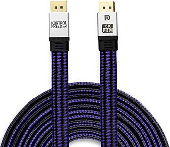 KONTROLFREEK DisplayPort 1.4 Cable 12ft (3.6m), Nylon Braided 8K DP to DP Gaming Cable (8K@60Hz, 4K@144Hz and 1080P@240Hz), HBR3, 32.4Gbps, HDCP 2.2, HDR Support - Black and Purple