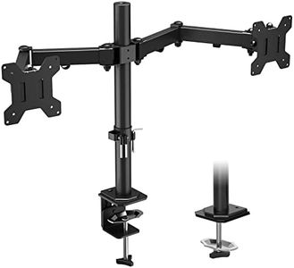 ERGOMAKER Dual Monitor Stand, Fully Adjustable Dual Monitor Arm for 2 Computer Screens up to 27", Heavy Duty Dual Monitor Stand for Desk, Double Monitor Mount for LCD Screens