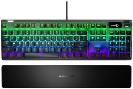 SteelSeries Apex 7 Mechanical Gaming Keyboard – OLED Smart Display – USB Passthrough and Media Controls – Tactile and Clicky – RGB Backlit (Blue Switch)