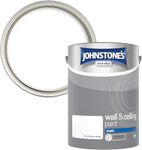 Johnstone's - Wall & Ceiling Paint - Pure Brilliant White - Matt Finish - Emulsion Paint - Fantastic Coverage - Easy to Apply - Dry in 1-2 Hours - 12m2 Coverage per Litre - 5L