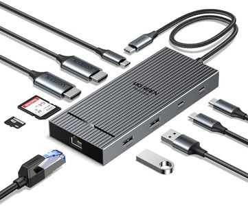 UGREEN Revodok Pro 10Gbps Hub USB C Double HDMI 4K 60Hz 10 en 1 Docking Station Adaptateur USB C vers RJ45 Gigabit PD 100W Lecteur de Carte SD Compatible avec MacBook Pro Air M3 M2 M1 Surface Pro 9