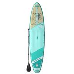 THURSO SURF Inflatable Stand Up Paddle Board All-Around SUP Waterwalker 132 11'×32''×6'' Deluxe Package | Carbon Shaft Paddle | Roller Backpack | Rechargeable Electric Air Pump | Coiled Leash (Turquoise)