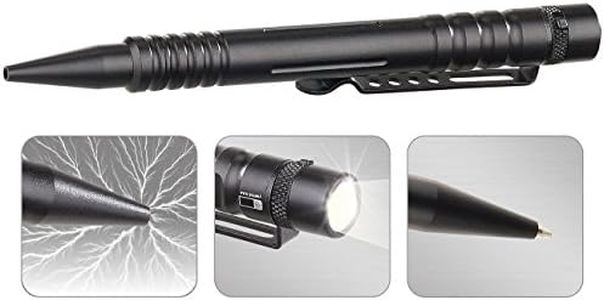 VisorTech Bolígrafos de bola retráctiles - Kubotan: Bolígrafo táctico 4 en 1 con bolígrafo, Luz LED, Rompecristales (Kubotan bolígrafo, Más táctico bolígrafo, Autodefensa)