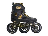 Epic Skates 125mm Engage 3 Wheel Inline Speed Skates, Black/Gold, Adult 9