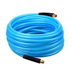 WYNNsky Reinforced Polyurethane (PU) Air Hose, 50 Feet x 1/4 Inch, 300 PSI, PU Air Compressor Hose with 1/4 MNPT Brass Endings