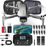 HHD Drone with 4K Camera for Adults Beginner, Under 249g with 32G TF Card, FPV RC Quadcopter，Video Transmission, Auto Return, Wind Resistance, 2 Battery for 52-Min Max Flight Time (Black)