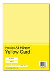 Prestige A4 160gsm Coloured Card Printing Inkjet Laser Craft Card - 50 Sheets per Pack - 19 Colours (Yellow)