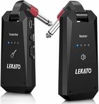 LEKATO WS-90 Wireless Guitar System 5.8GHz, Rechargeable Wireless Guitar Transmitter Receiver Upgrated 8H Battery Life, 4 Channels Guitar Wireless System for Electric Guitar Bass