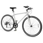 Goplus Mountain Bike, 26" Cycling Bicycle w/ 6-Speed Drivetrain, Front and Rear Dual Brakes, Adjustable Seat, All-Terrain Tires, Outdoor MTB City Bike for Men Women Teens Adults (Gray)