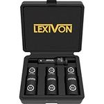 LEXIVON 1/2-Inch Impact Socket Set, 6 Total Lug Nut Sizes | Innovative Flip Socket Design, Covers Most Commonly Used Inch & Metric Wheel Nuts | Cr-Mo Steel, Full Impact Grade (LX-111)