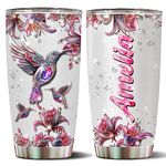WONWIX Personalized Hummingbird Coffee Cup Gift Items For Women Unique Hummingbirds Gifts For Grandma, Mom, Travel Mug Jewelry Birthday Christmas Valentine 20oz Stainless Steel Tumblers With Lids