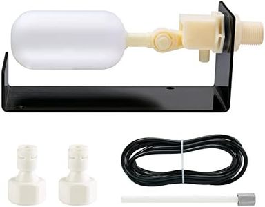 briidea Water Fountain Auto Fill System, Water Leveler Float Valve Kit, 1/4 Tube with Adjustable Arm for Outdoor Fountains, Gardens, Ponds, Black