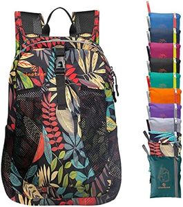 sinotron 22L Lightweight Packable Hiking Backpack, Small Hiking Backpack Day Pack for Women Men Travel Camping Vacation, Red Leaf