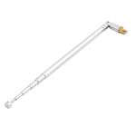 sourcing map FM Radio TV Metal 6 Sections Telescopic Antenna Aerial Silver Tone 48.3cm Long