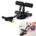 Sit Up Bar Foot Holder, Portable Sit Up Floor Holder, With 2 Strong Suction Cups, Sit Up Exercise Equipment, Adjustable Foot Holder, 3 Level Adjustable, Elastic Pull Rope, for Abs Workout Aids (Black)