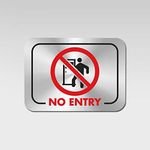 RAB Sign Board No Entry, Stainless Steel for Office, Glass Doors, Wooden Doors, Hospitals (CODE:- 2035, No Entry, Pack of 1 pcs)