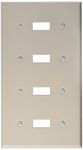 Morris 83042 Painted Steel Wall Plate, 4 Gang, White