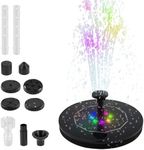 2024 Upgraded Solar Fountain Pump, Solar Powered Water Fountain with 8 Nozzles, DIY Solar Water Fountain Kit with LED Light,Floating Solar Water Pond Pump for Bird Bath Pool Fish Tank