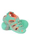 Mountain Warehouse Bay Kids Shandals - Neoprene Shoes Sandals, Comfortable Childrens Beach Shoes, Midsole, Adjustable Shoes - Footwear For Walking, Travelling Light Teal Kids Shoe Size 10