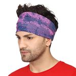 Coreteq Multicolor Sports Sweatband Headband Concealed Seam Micro-Spandex Men and Women (Fluro Fuchsia)