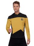 Smiffys Star Trek Costume, The Next Generation Operations Uniform, Adult Top Embroidered Badge & Collar Detail, Iconic Operations Look from TNG, Official Star Trek Halloween Fancy Dress