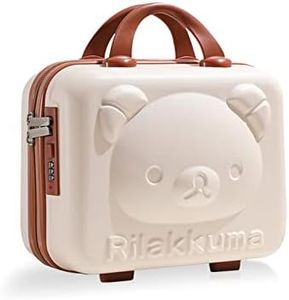 Balakaka Hard Shell Vanity Cases for Women Portable Water Proof Cosmetic Travel Case, Toiletry Case with Zipper Cosmetic Bag, Hand Luggage Cosmetic case with Clip-on Function, Beige 30x30x31 cm