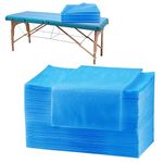 60 Pcs Non-Woven Disposable Bedsheet 32x 72 Inch – Medical Blue | Massage Table Sheet Protector | Elderly Care, Patients, Clinics, Hospitals | Thick, Waterproof & Oilproof Bed Cover