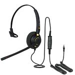 Headset for Polycom VVX 600 VVX 601 VVX 1500 VVX150 VVX 250 VVX 350 VVX 450 VoiP Light weight Headset Great noise cancelling mic Clear sound HD speaker Great in any office or home QD002P + EAR510