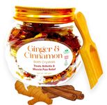 Bath & BODYCARE - GINGER & CINNAMON Bath Salt - Muscle Pain Relief | Body & Foot Spa | Organic & Natural | Ginger & Cinnamon Essential Oil, (Pack of 1, with Wooden Scoop)