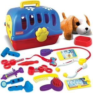 Kidzlane Deluxe Veterinarian Kit for Kids and Toddlers | Pretend Play Vet Set for Kids | Pet Vet Playset | Toy Pet Carrier for Little Girls and Boys